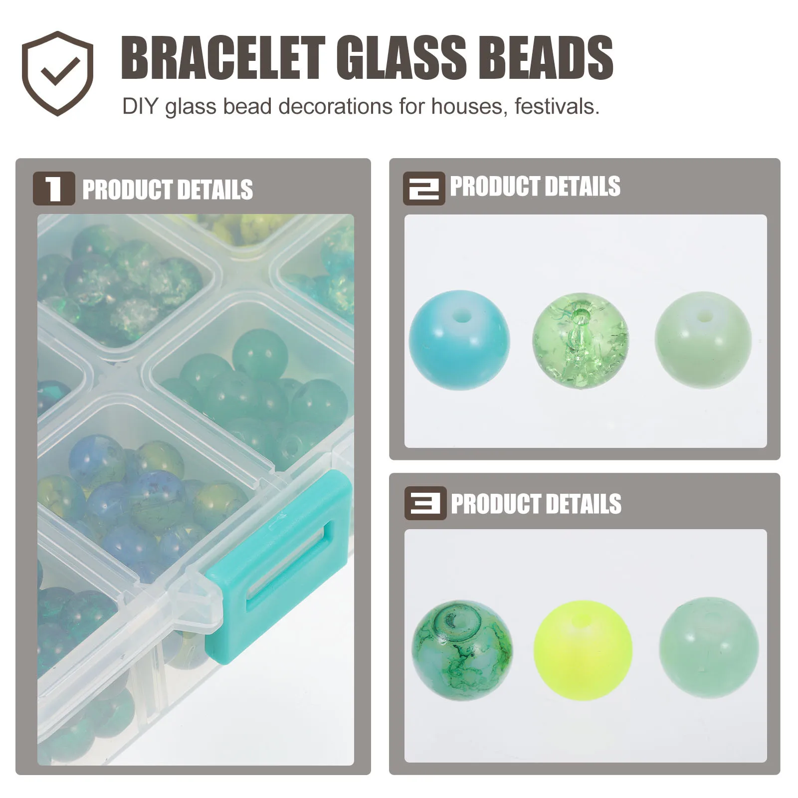 

Jewelry Gradient Glass Beads Chic Loose Necklace Craft Making Scattered Bracelet Green for DIY Bracelets Material