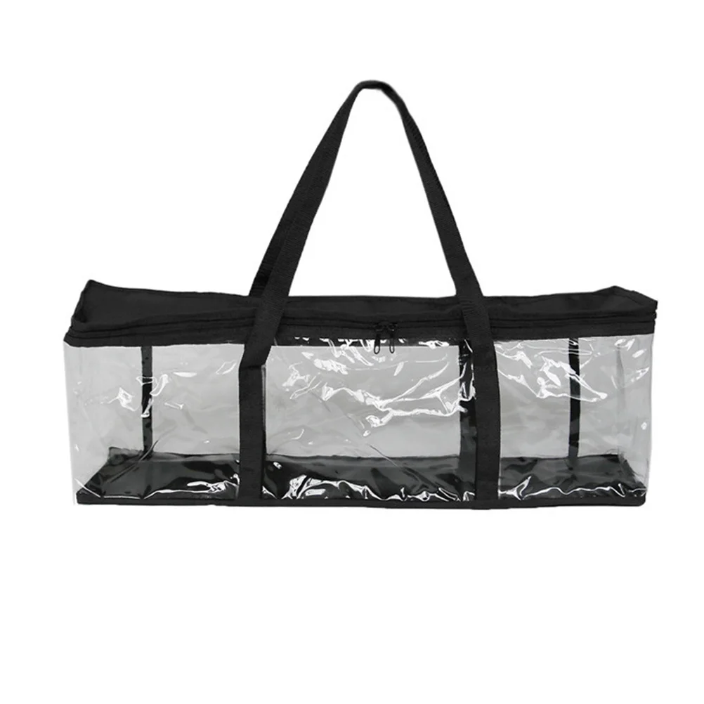 Book Storage Bag Clear Dvd Organizer Case Dual Zipper Closure Portable Carry Handles For Cd Dvd Media Collection Folder