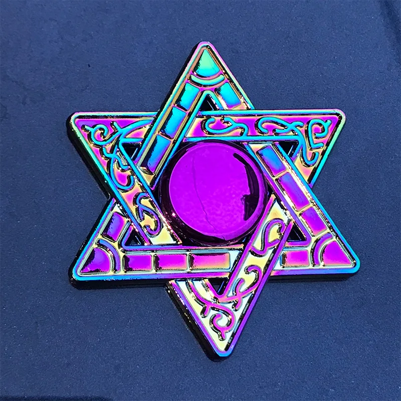 New Rainbow Alloy Shuriken Hand Spinner Stress And Anxiety Relief Fidget Toy For Kids Adults Office Home Travel Killing Time view 4