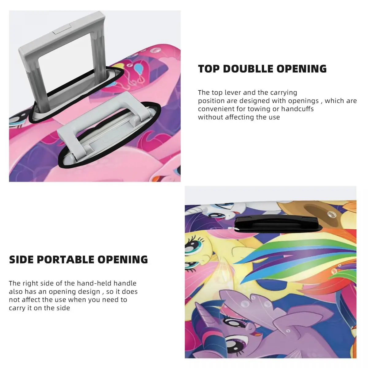 Pokrowiec na walizkę My Little Pony, ochrona podróżna, elastyczne akcesoria do bagażu na wakacje