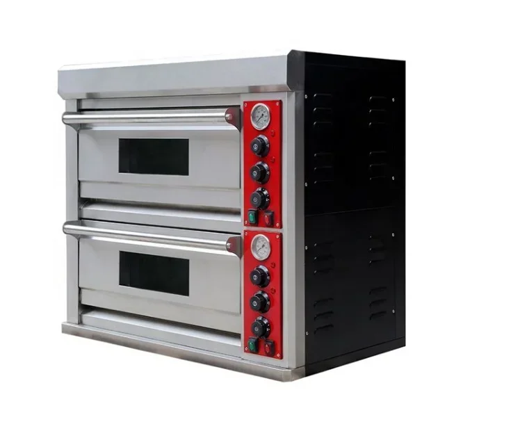 Commercial 16 Inch Mechanical Timer Control Double Deck Electric Pizza Oven