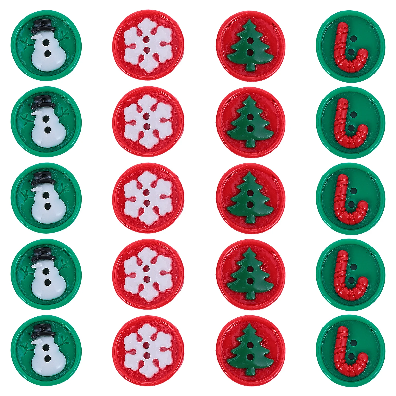 

20Pcs Christmas Buttons Sewing Accessories Flat DIY Colorful Xmas Pattern Buttons for Clothes Scrapbooking Decoration