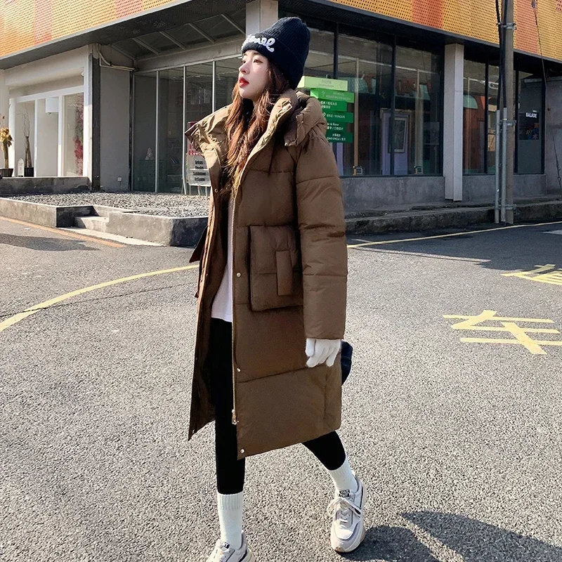 Winter Jacket for Women 2024 New Thicken Warm Hooded Snow Wear Overcoat Woman Loose Long Parka Female Cotton Padded Coat Outwear