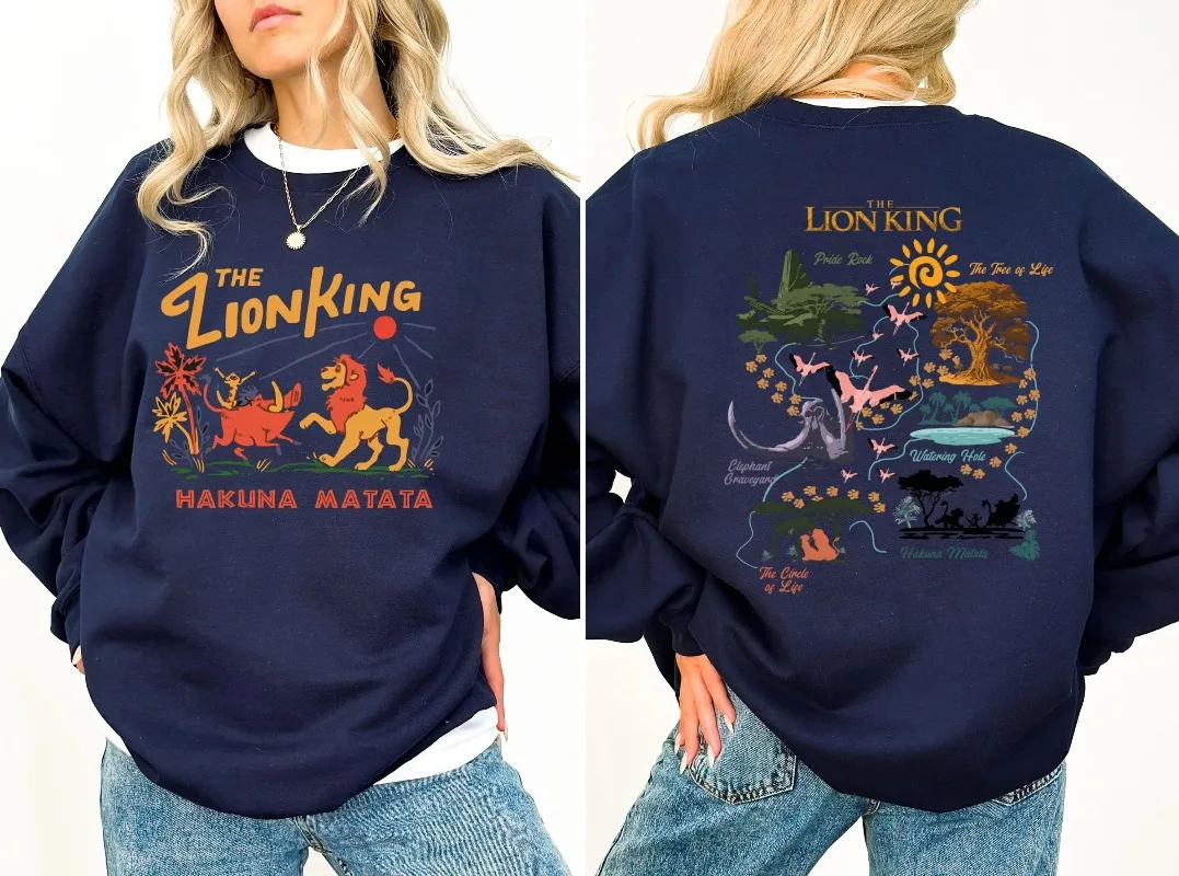 سويت شيرت The Lion King من Disney Hakuna Matata سويت شيرت ديزني سيمبا سويت شيرت ديزني العائلي المطابق