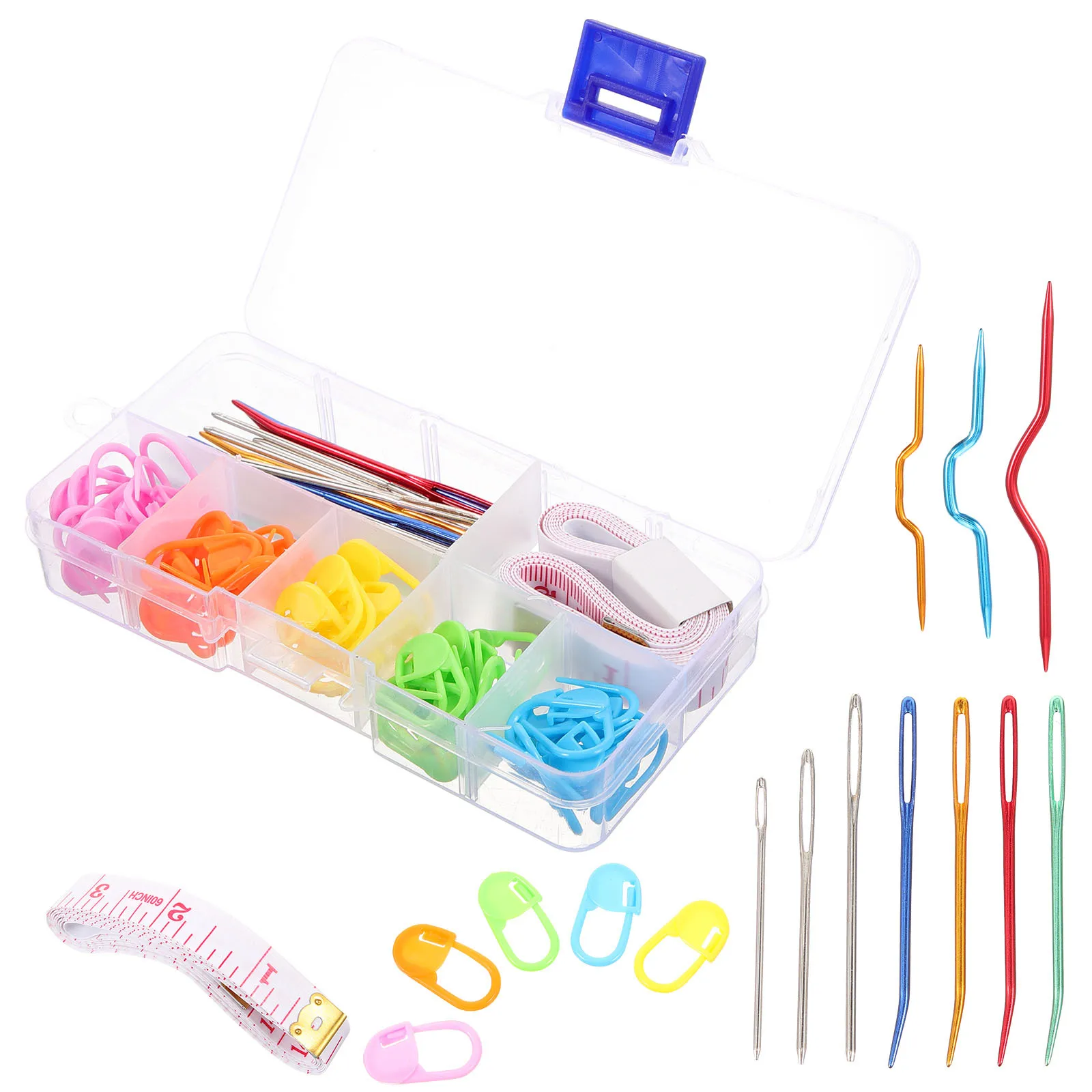 

1 set Plastic Knitting Needles Large Eye Blunt Tip For Sweater Hat Scarf Crocheting Diy Yarn Craft Lightweight Darning Needles