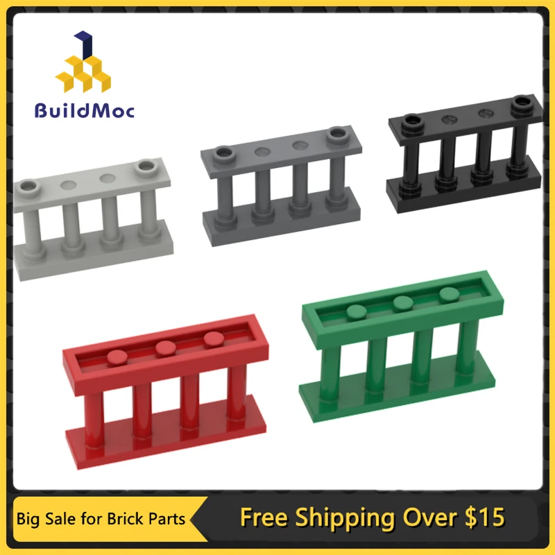 10Pcs MOC Parts 30055 Fence 1 x 4 x 2 Compatible Bricks DIY Assmble Building Blocks Particle Kid Puzzle Toy Gift