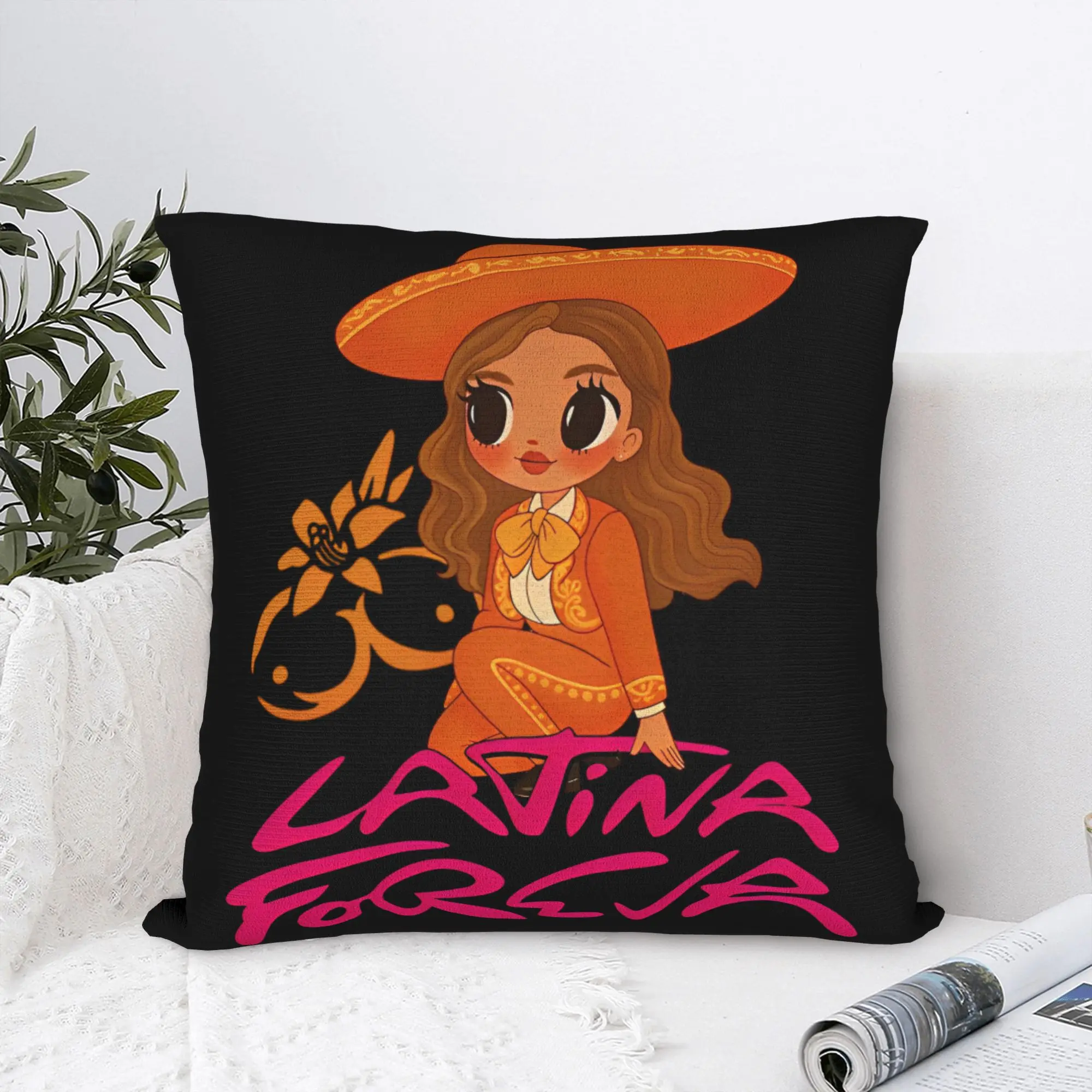 Karol G Tropicoqueta Album Pillowcase Soft Polyester Cushion Cover Gift  Throw Pillow Case Cover Chair Square 40X40cm
