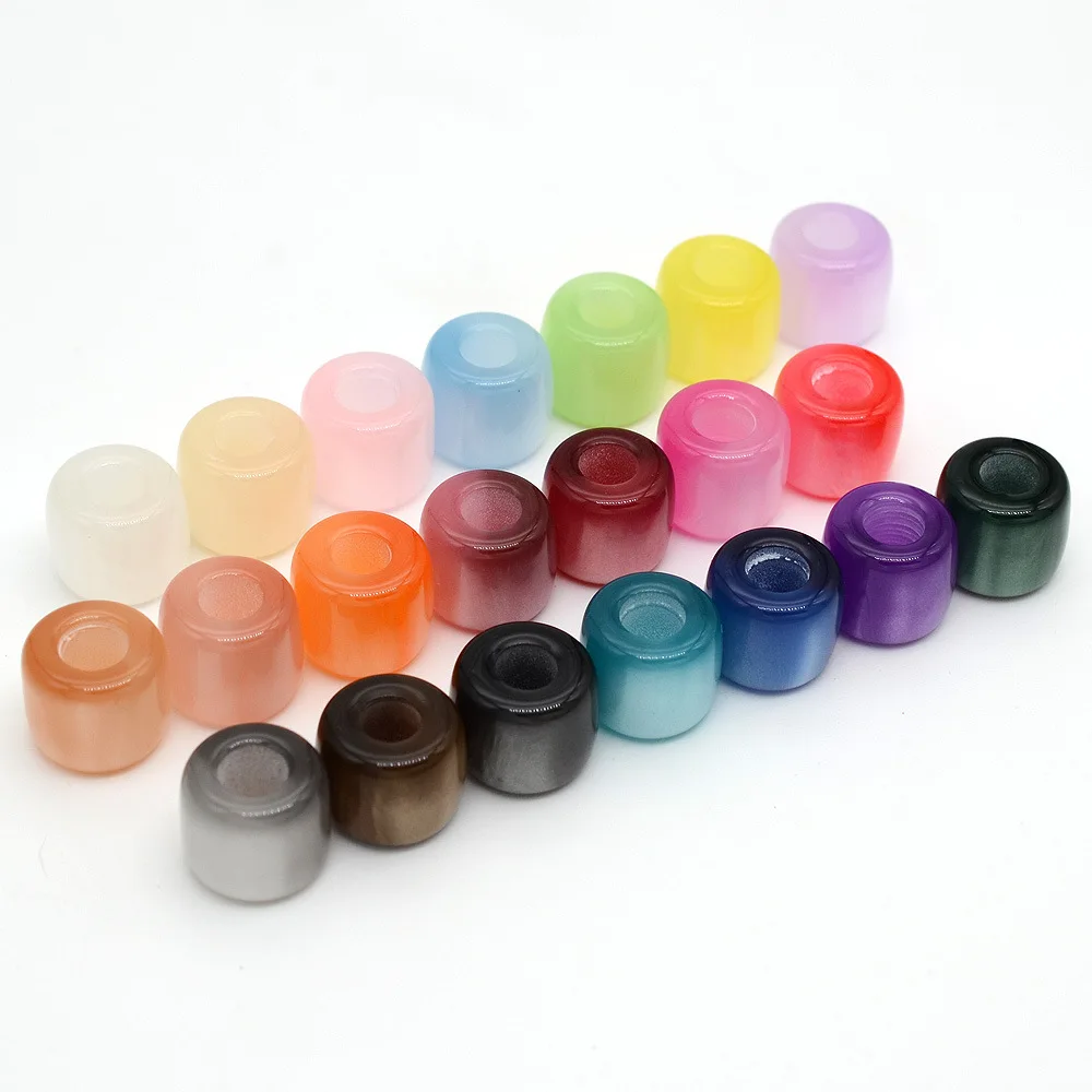 

100 шт./лот DIY смешанные ювелирные аксессуары 12x10 мм с большим отверстием, имитация кошачьего глаза, смоляные бусины для подвесок, подвеска для телефона