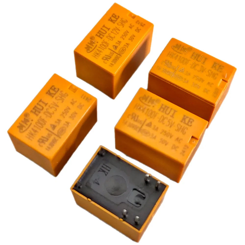2/5Pcs HK4100F Relay DC 3V 5V 12V 24V 6Pin 3A Signal Relay Module HK4100F-DC5V-SHG HK4100F-DC12V-SHG Electromagnetic Relay