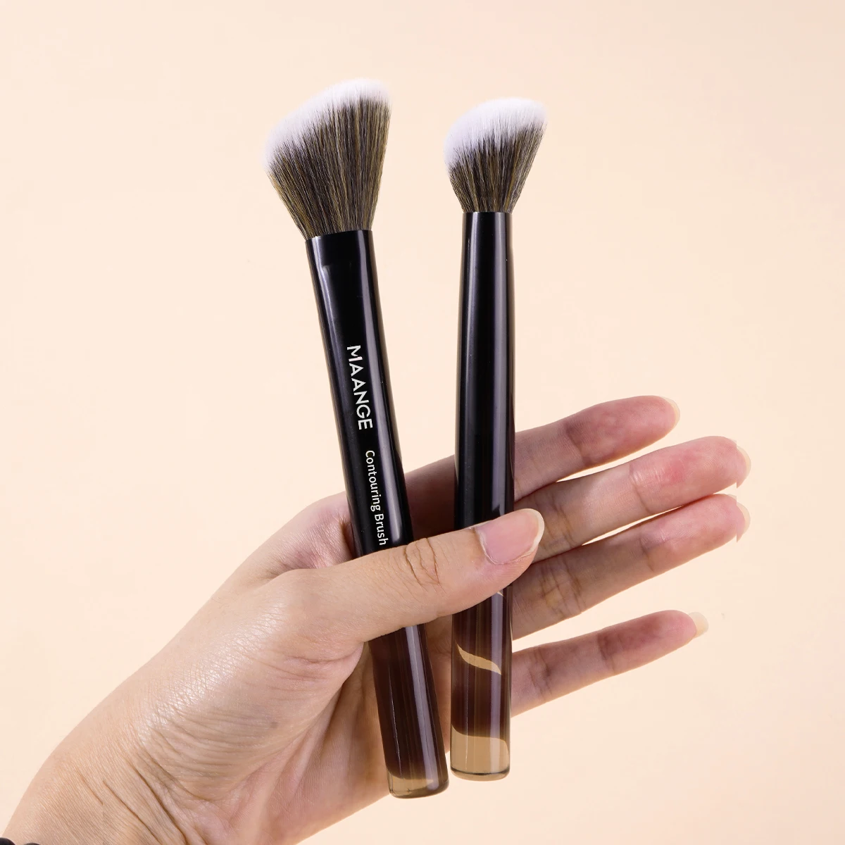 MAANGE-Juego de brochas de maquillaje, 2 uds., brochas de maquillaje de pelo sintético para base, corrector facial, brochas de maquillaje en polvo, adecuadas para maquillaje de chicas, belleza
