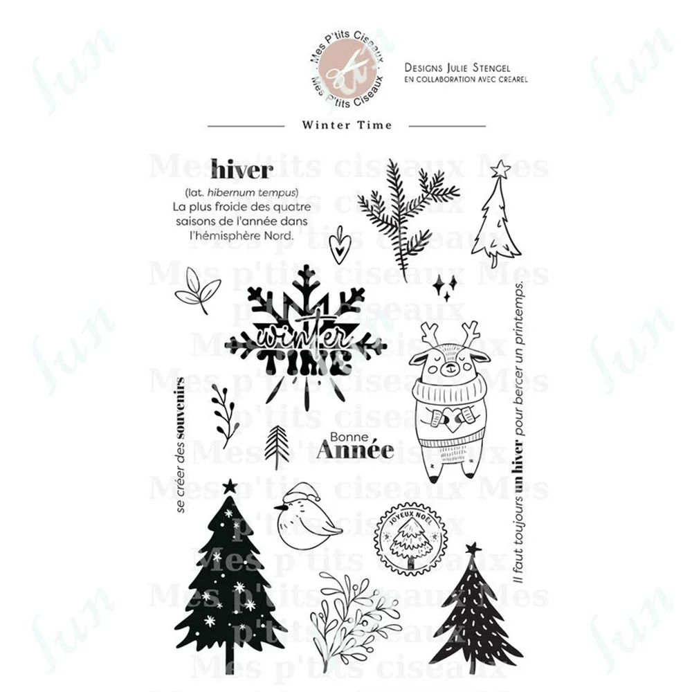 2024 New Mots December Daily Clear Stamps Cutting Dies Transparent Seal for DIY Scrapbooking Card Making Decoration