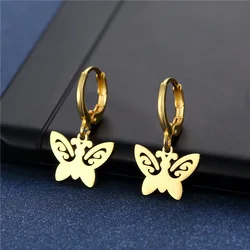 Korean New Stainless steel Earrings butterfly shape Jewelry small fresh sweet Drop Earing For woman Cute best gifts