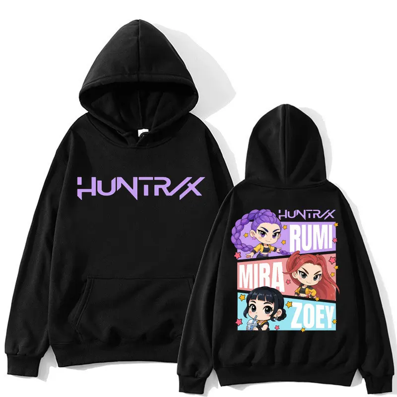 Kpop Anime Demon Hunter Huntrix Girls Hoodies Kawaii Cartoon Manga Men Women Hoody Sweatshirt Oversized Fleece Casual Sportwear