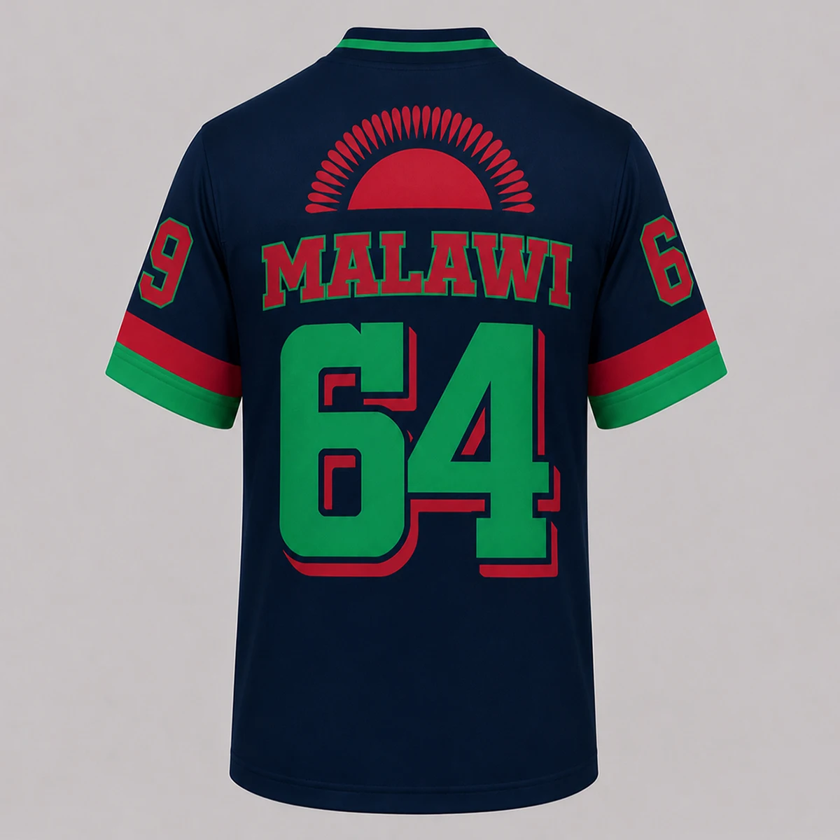 Heiß begehrtes neues Malawi V-Neck T-Shirt, Herren Sommer Kurzarm Digital Jersey, Flaggen-Print Street Style Oberteil – Detail 5