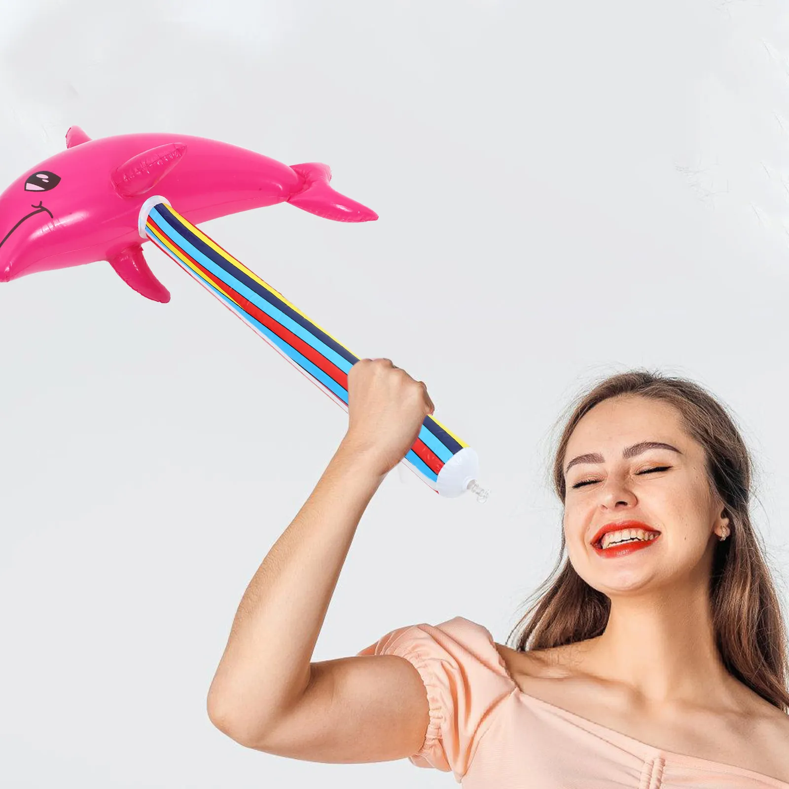 

2Pcs Inflatable Dolphin Sticks PVC Noise Makers for Sporting Events Kids Party Favors Concert Cheerleading Props Handheld Fun