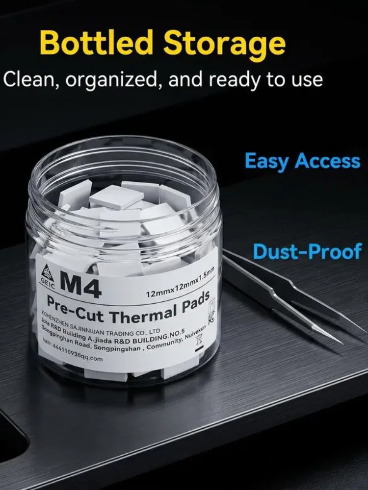 Pre-cut Thermal Pads IC Chip High Thermal Conductivity Self-adhesive Mobile Phone Motherboard Repair Silicone Sheet Thermal Pad