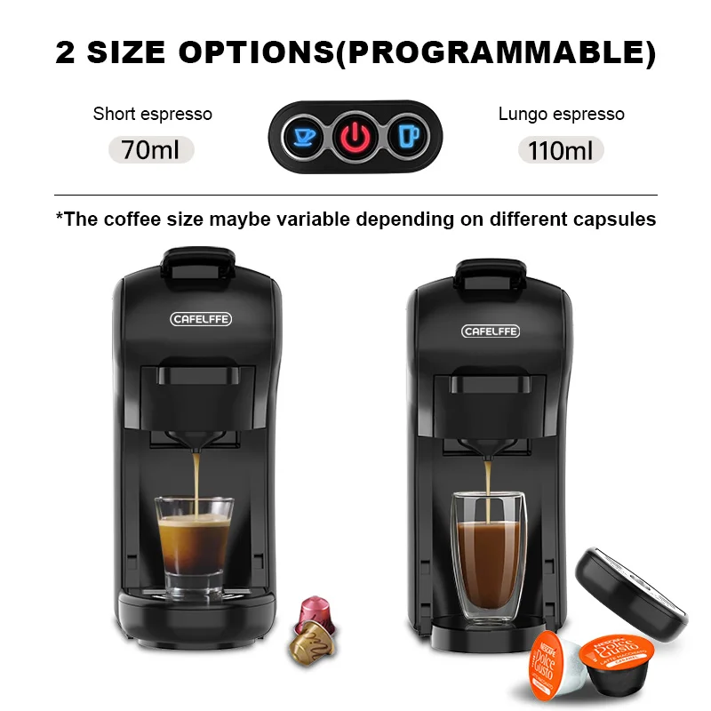 Cafelffe Capsule coffee Machine Espresso maker DG Cappuccino Nes Capsule maker cafeteria Gift for Lover,Dad,Mom,19Bar Hot/Cold