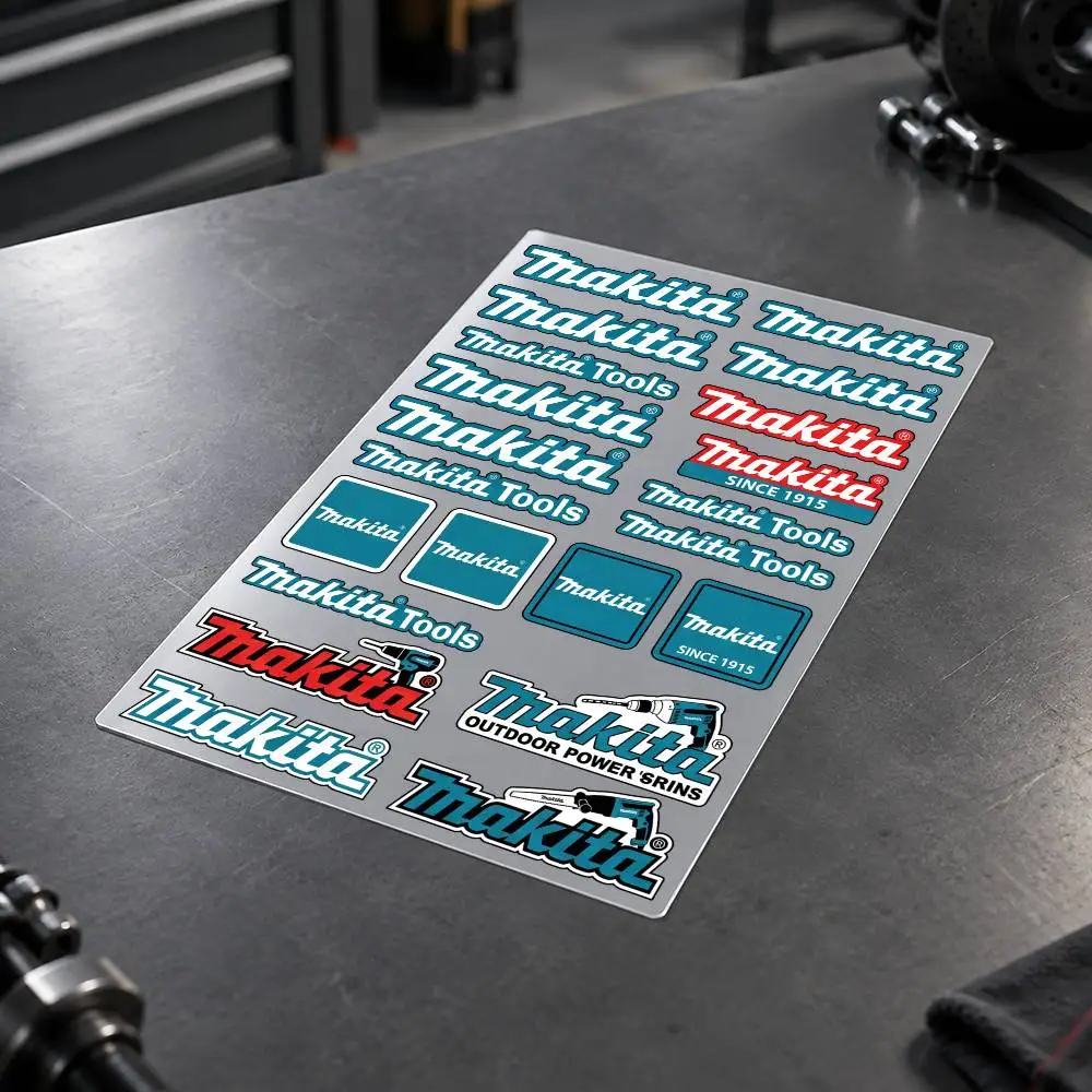 M-MAKITA Custom Motorcycle Sticker Kit Reflective Decal Set For Helmet Tank Fairing Body Graphics