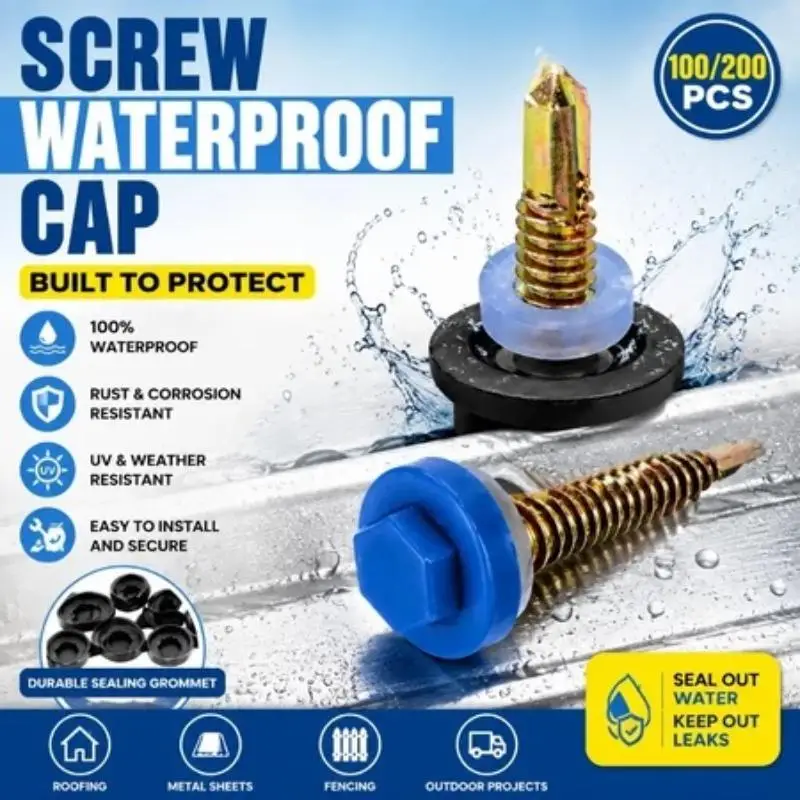 100/200 Stück Sechskant-Bohrschrauben-Wasserdichtkappen aus Kunststoff für 5,2 mm selbstbohrende Schrauben mit Schraubendeckel – Detail 4