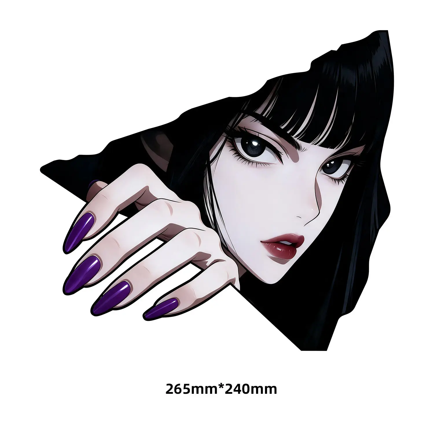 Anime Girl Eye Slash Reflective Stickers, Waterproof Scratch Cover Decals for Car Body Decor
