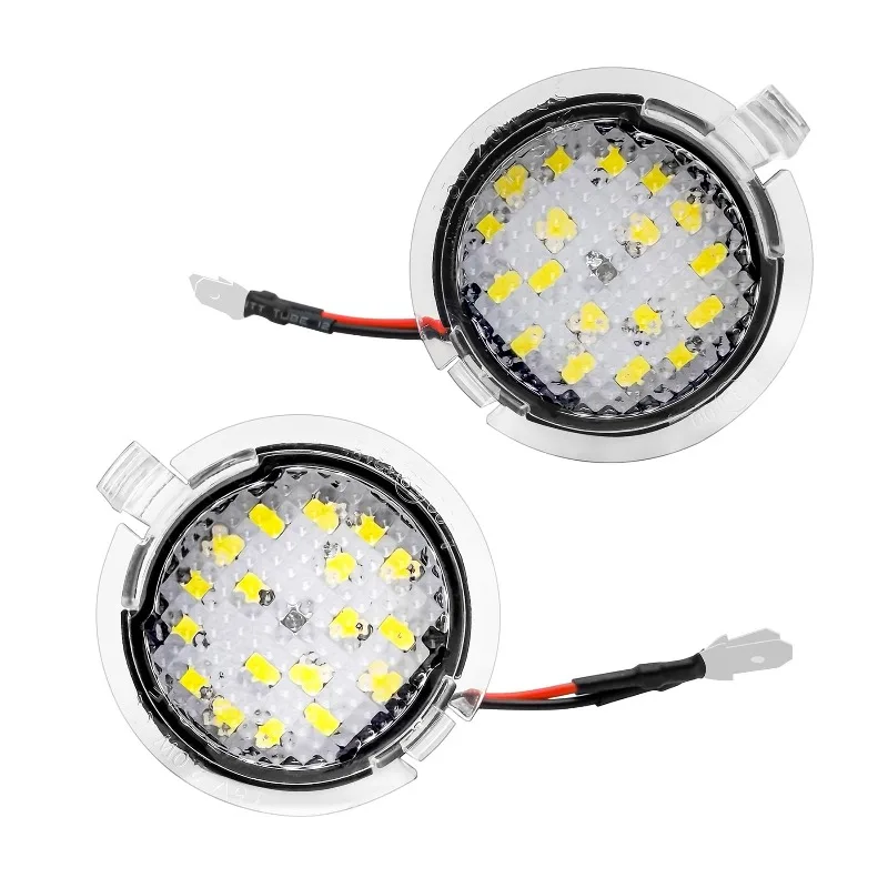2pcs Side Mirror Puddle Light LED Lamp for Ford F150 Explorer Edge Expedition Flex Fusion Taurus X Mondeo MK5 6000K White