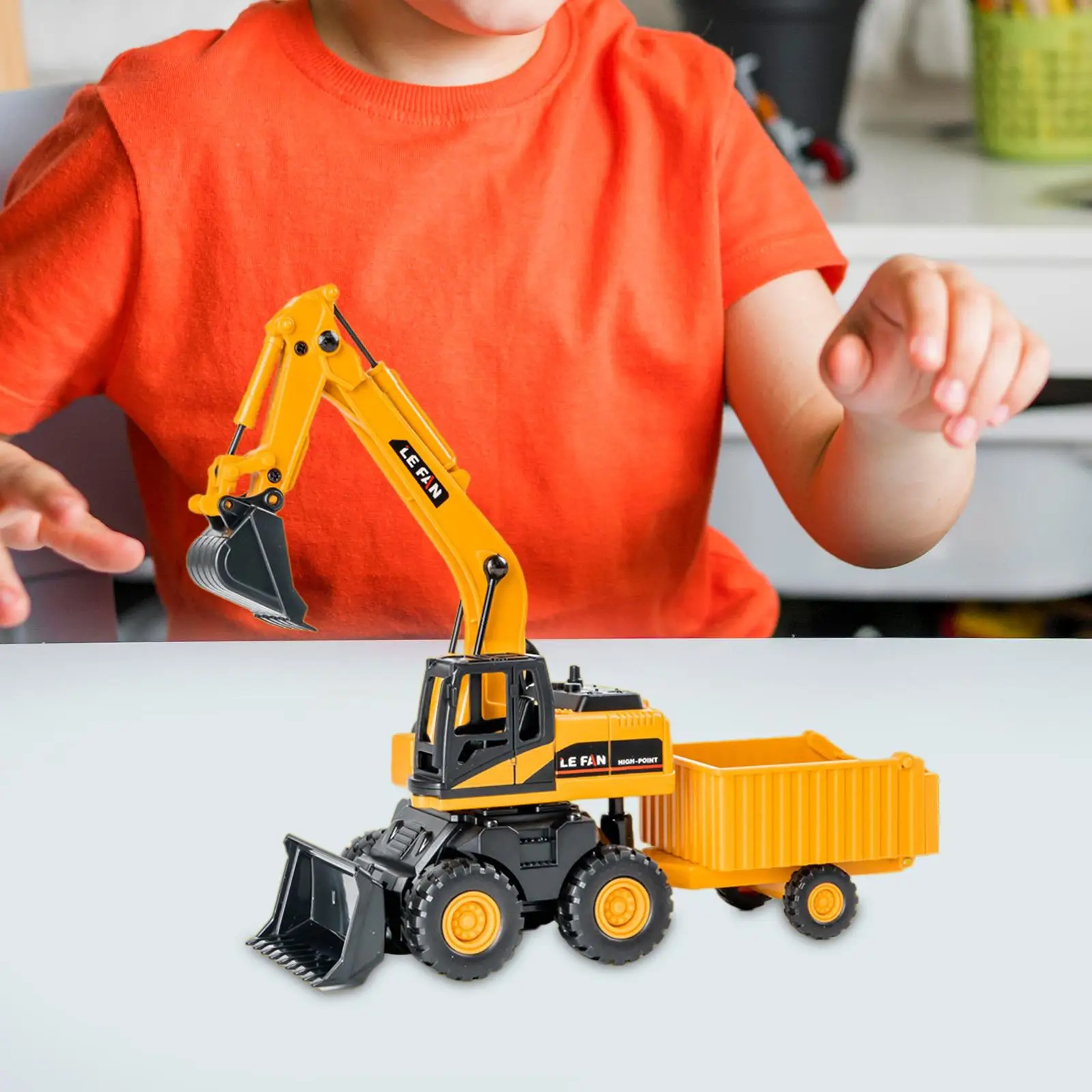 

Engineering Vehicle Truck Playset Educational Toy Heavy Duty Excavator Toy for Decoration Ages 3 and up Kids Child Birthday Gift