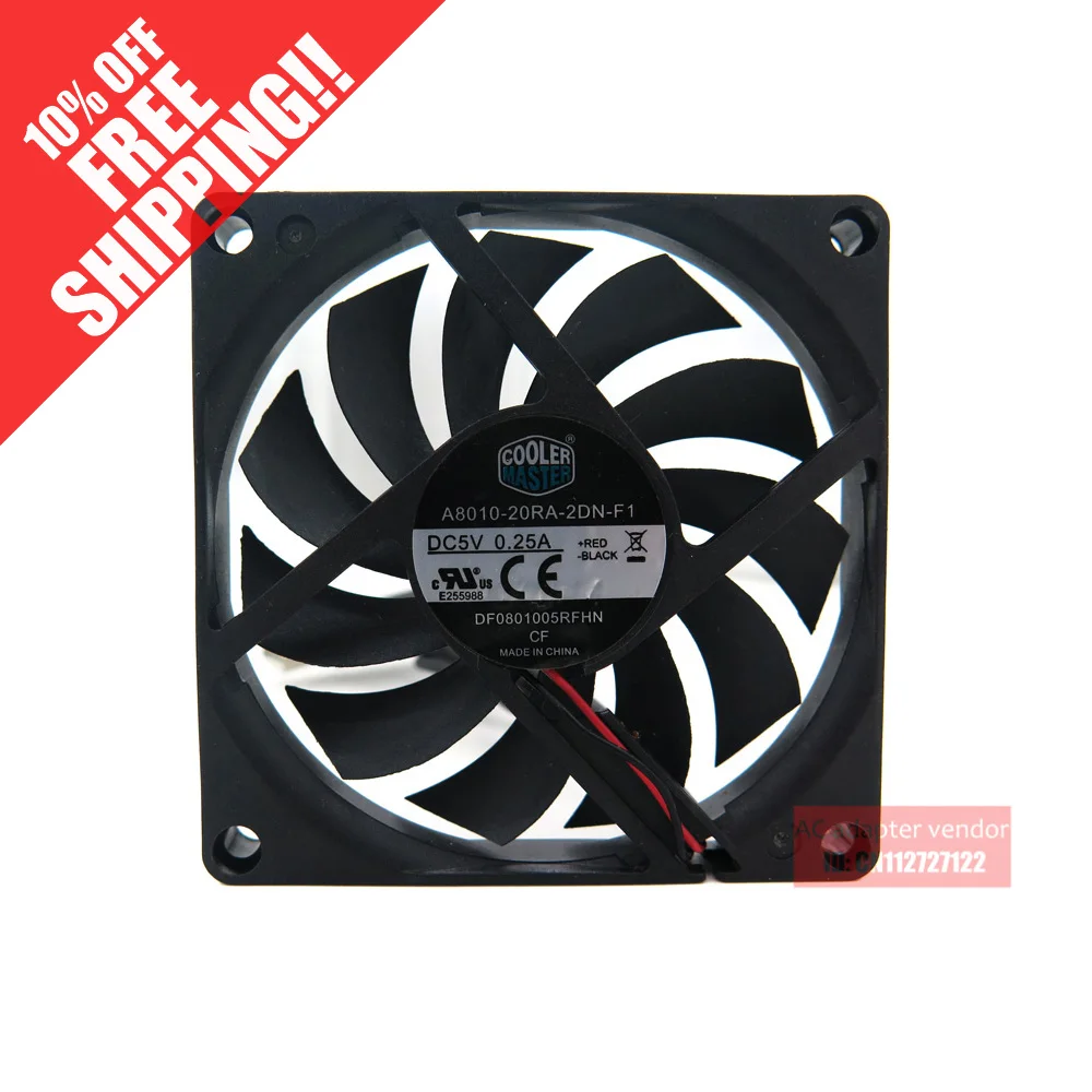 

Новый охлаждающий вентилятор Cooler Master 8 см, охлаждающий вентилятор 5 В, бесшумный A8010-22RA-2ND-F1