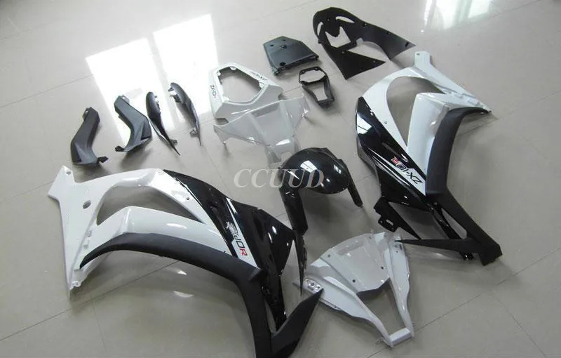 4Gifts New ABS Motorcycle Fairings Kit Fit For KAWASAKI ZX-10R 2011 2012 2013 2014 2015 11 12 13 14 15 Bodywork Set White Black