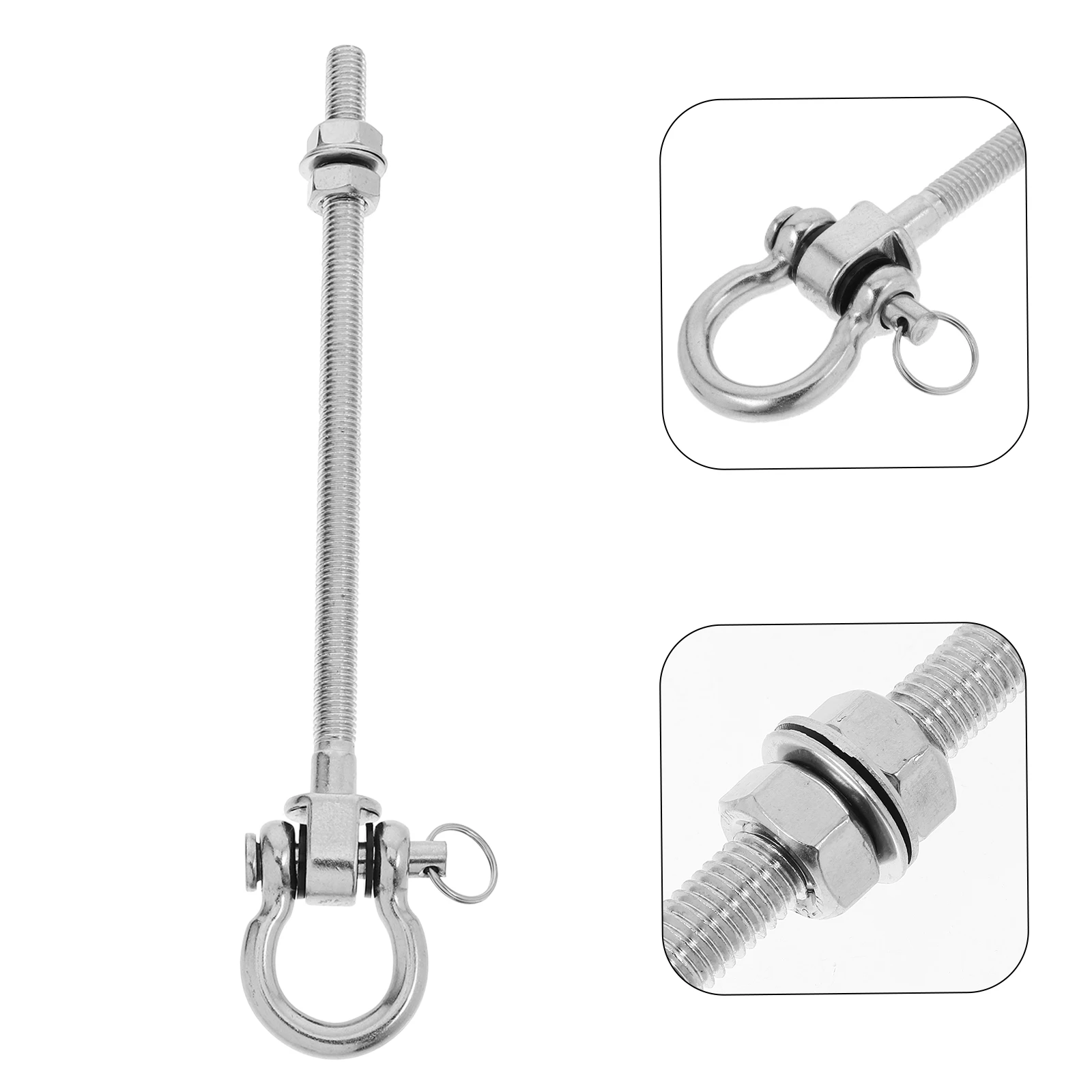 

1pc Heavy Duty Stainless Steel Swing Hook For Hammock Hanging Ceiling Mount Accessory Hardware Outdoor Indoor Use Hangers Swivel