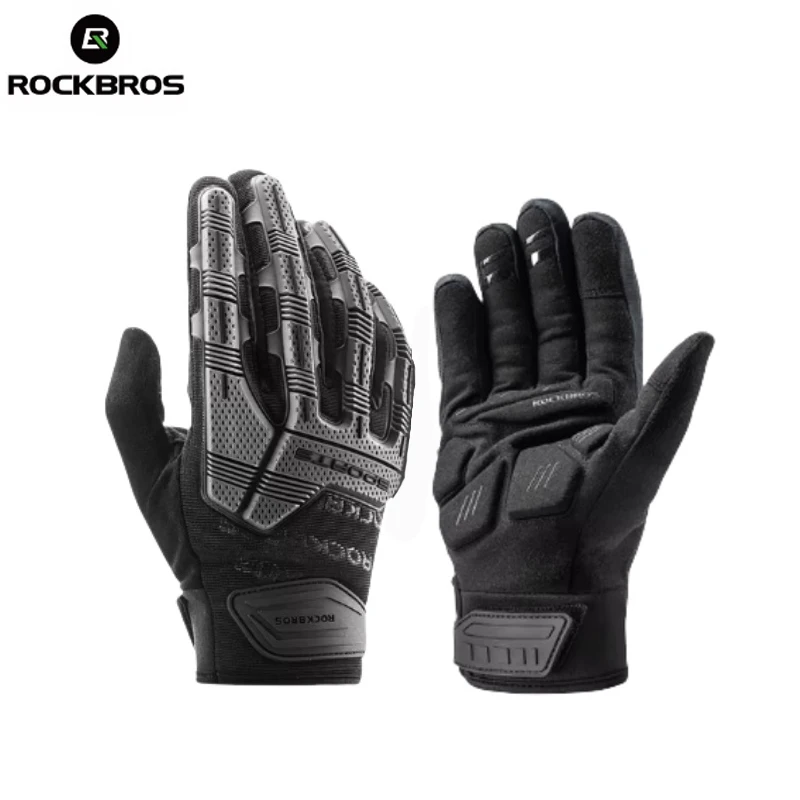 

ROCKBROS Cycling Gloves Shockproof Breathable Winter Warm Thick Gloves Full finger Coverage