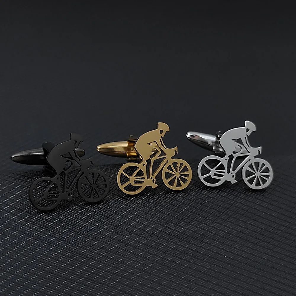 2024 New Bicycle Cufflinks Bike Wheel Mountain Cufflink Cyclist Racing Bicycle Racer Mens Accessories Cuff link Groomsmen gifts