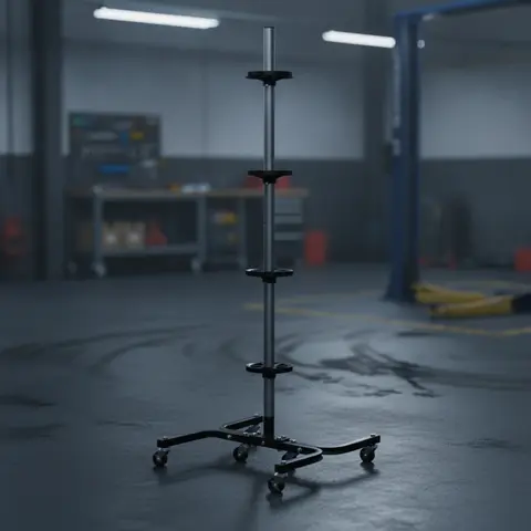 Tire Storage Rack with Wheels Compact 4-Tier Tire Tree Heavy-Duty Sturdy for Car Owners, Garage, Workshop