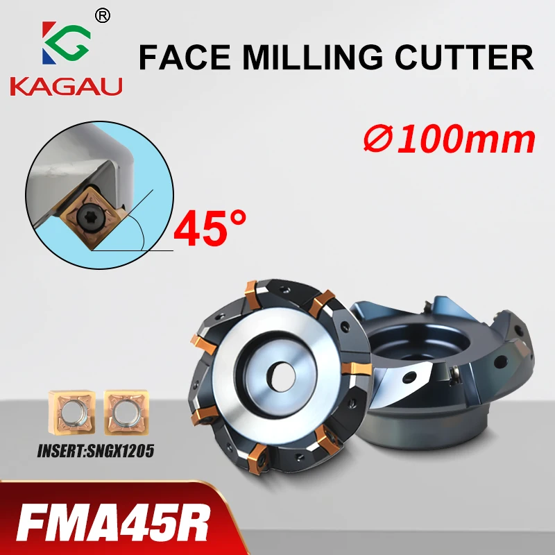 

100mm Face Mill Cutter 45 Degrees FMA45R CNC TOOL Fast Feed Milling Cutter Head With Insert SNGX1205 Milling Cutter Disk