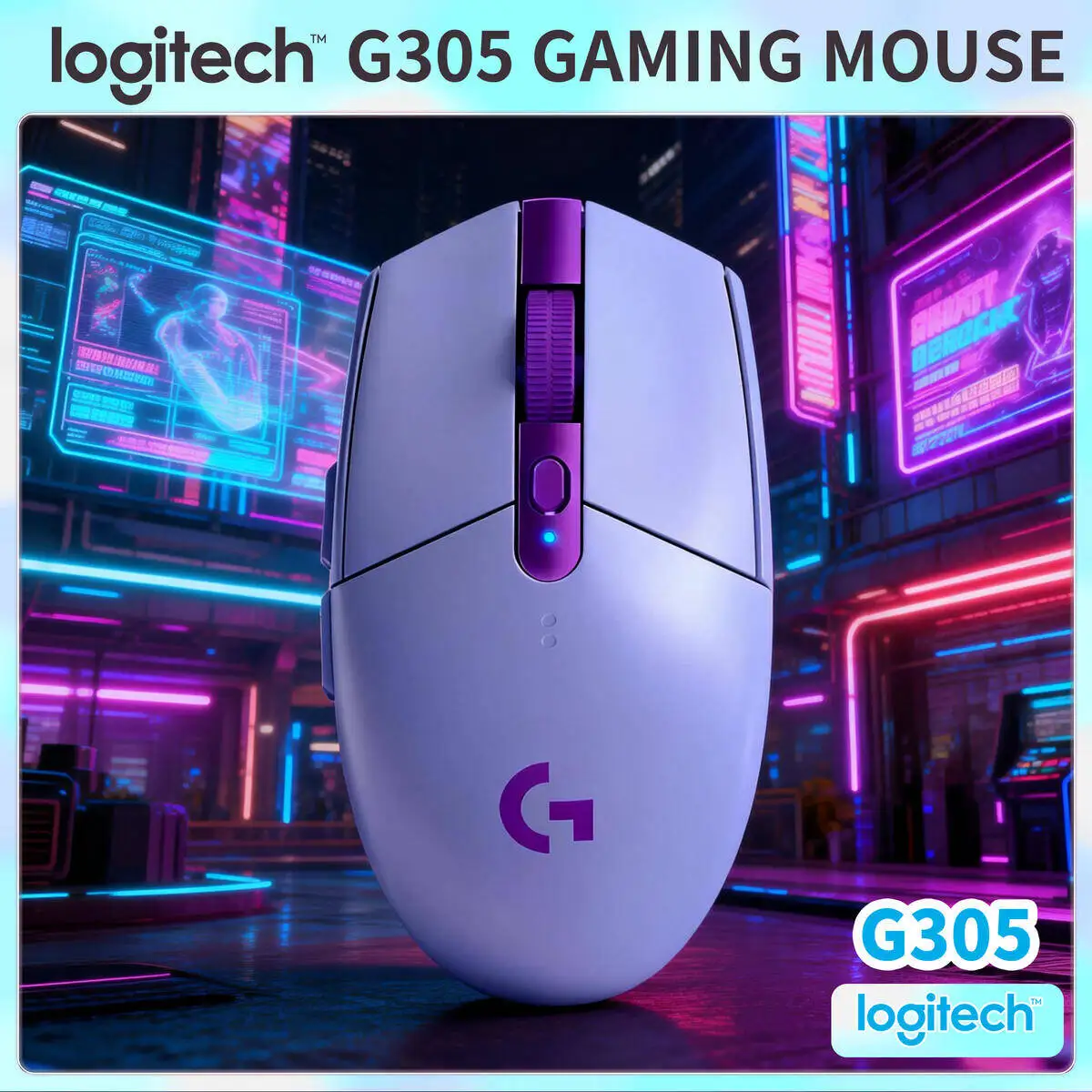 

Logitech G305 Wireless LIGHTSPEED Mouse, 12000 DPI HERO, 6 Buttons, 250h Battery, 99g, 1ms Response, PC Mac Gaming