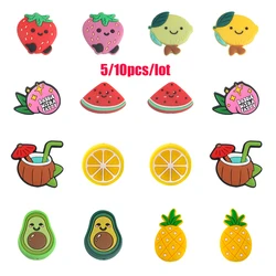 5/10pcs Silicone Beads Strawberry  Watermelon Pineapple Fruit Focal Bead DIY Pacifier Chain Bracelets For Jewelry Making