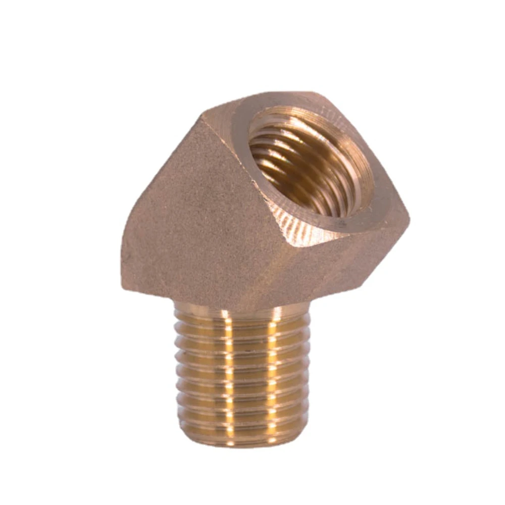 

1/8" 1/4" 3/8" 1/2" NPT Female To Male 45 Degree Elbow Brass Block Pipe Fitting Coupler Connector Water Gas Fuel