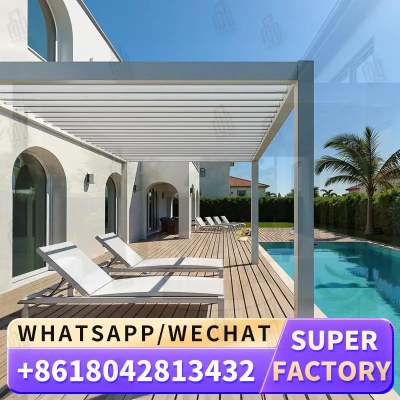 

3X3m 3x4m Motorized Waterproof Luxury Modern Outdoor Garden Bioclimatic Louvered Shade Structure Patio Canopy for US Backyard Pi