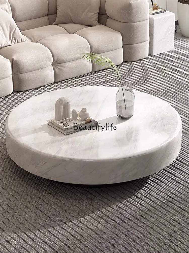 

2024 New Living Room Home Coffee Table round Marble Light Luxury Modern Simple Coffee Table