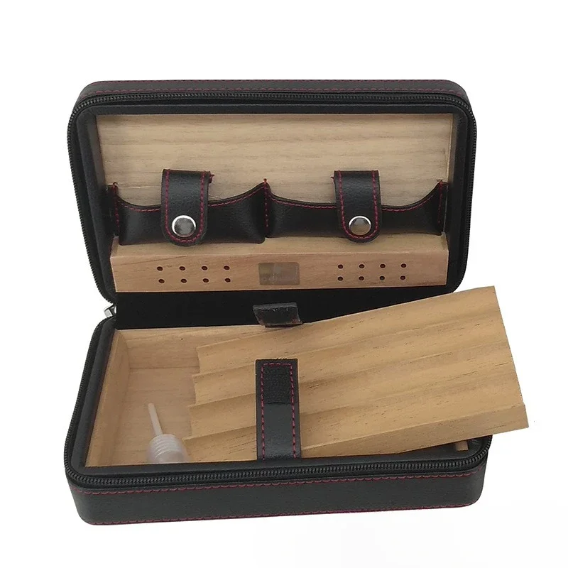 

Portable Cigar Box Official Document Bag Skin Cedar Wood Cigar Box Moisturizing Box