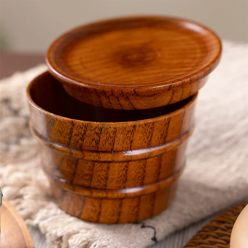 Japanese Wooden Bowls Jujube Wood Retro Handmade Natural Wooden Cup Reusable Tea Cup Household Kitchen Supplies Big Belly Cups