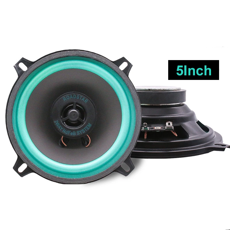 

1pc 5Inch 100W 2Way Car HiFi Coaxial Speaker, Stereo Audio Car Door Speaker, Tweeter Mid-Bass Full Range Speaker