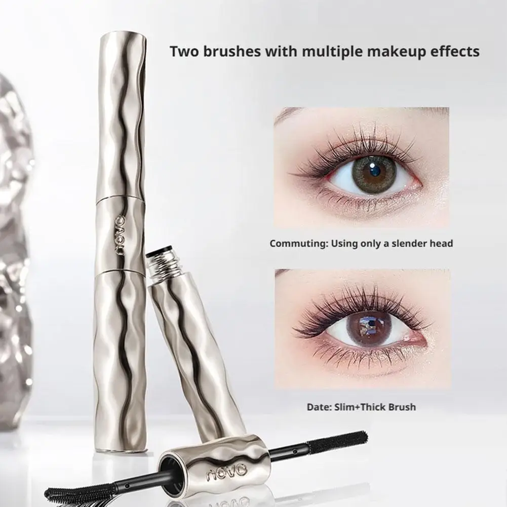 المزدوج نهاية الماسكارا ماكياج فرشاة فائقة غرامة يطيل الرموش مقاوم للماء سريع الجفاف رمش تمديد ماسكارا ماكياج #1