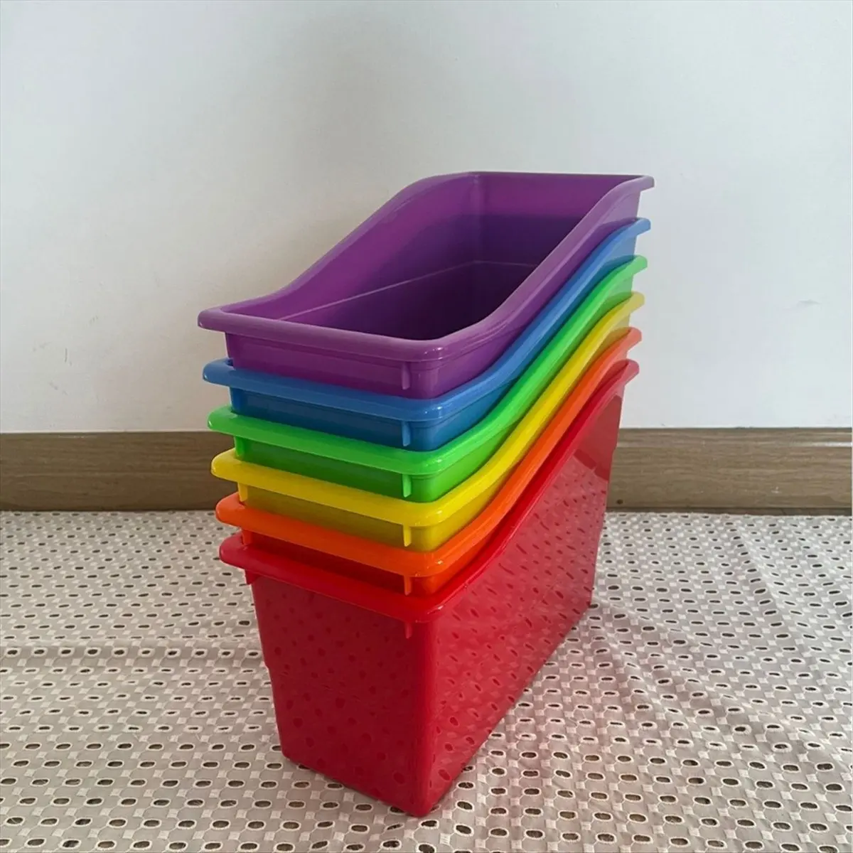A75K Book and Binder Holder, for Classroom, Plastic Vertical Storage Book Organizer Folders, Office Organization,6Pcs