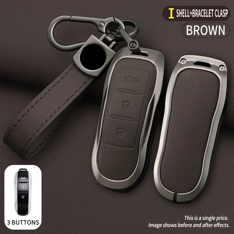 

Zinc Alloy Leather car key cover case holder chain ring For Dongfeng Fengxing Forthing T5 EVO 2021 Accessories Car-Styling