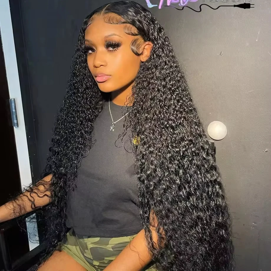 

Mossily 30 40 Inch Water Curly 13x6 HD Transparent Lace Frontal Wigs Human Hair Deep Wave 220% 13x4 Lace Front Wig For Women