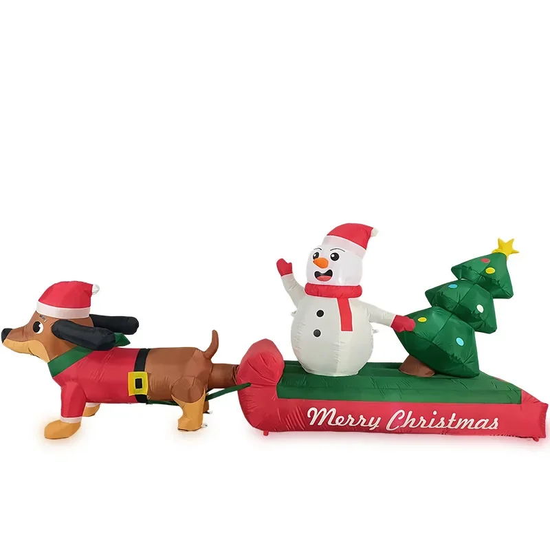 

Christmas inflatable dachshund dog pull Christmas snowman LED luminous air mold courtyard Christmas tree gift ornament