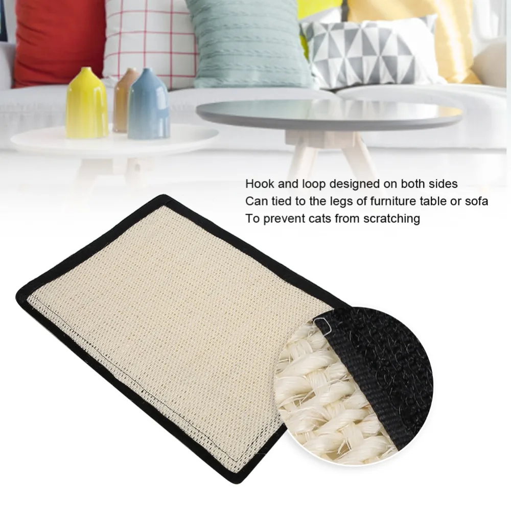 Sisal Cat Scratching Mat Wearproof Anti-scratch Sisal Scratcher Pad Flexible White Furniture Protector Indoor Scratching - view 5