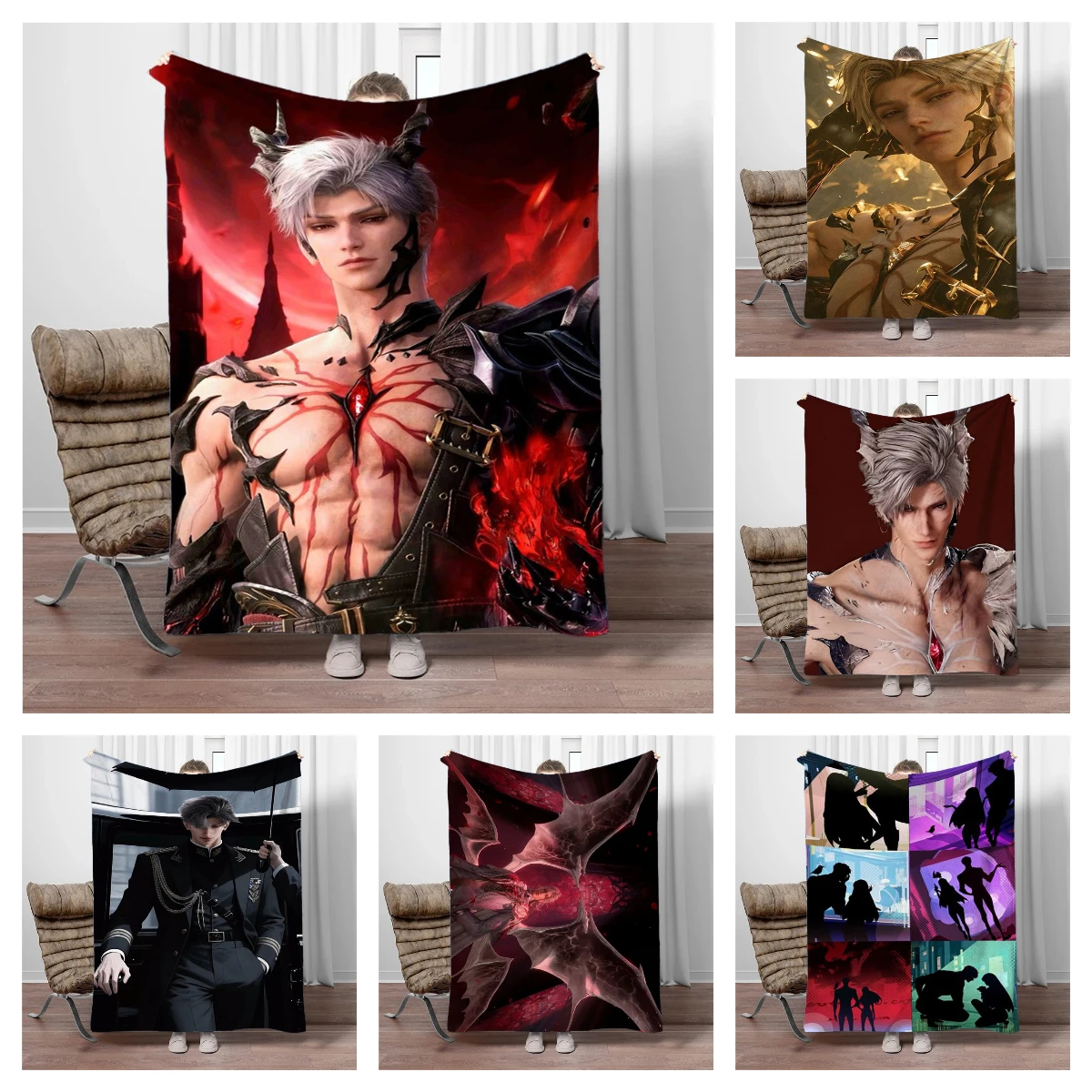 

Game Love and Deepspace-Sylus Warm Soft Plush Nap Blankets Sofa for Living Room Office Bedroom Home Travel Kids Birthday Gifts