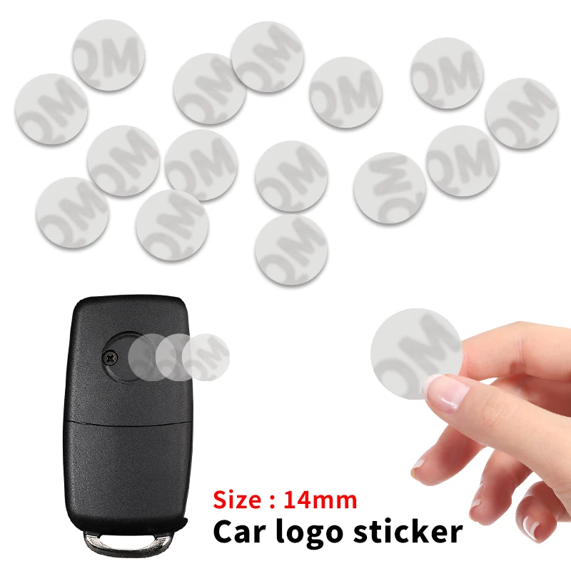 14MM Car Remote Key Sticker Aluminum Emblem Decoration Decal For Toyota SEAT VW Lexus Land Rover Alfa Romeo Citroen Ssangyong