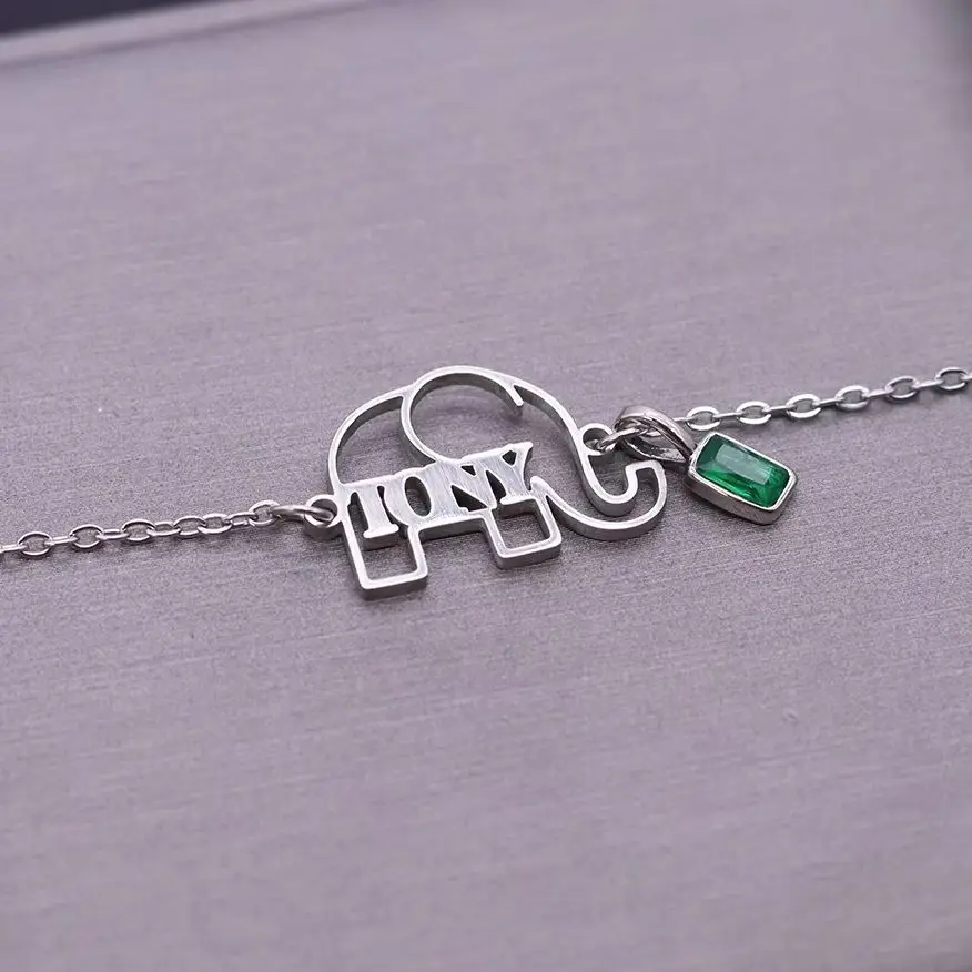 Todorova Custom Name Cute Charm Elephant Bracelet, Friendship Bracelet Gift Bracelets for Women/Girls, Stainless Steel Jewelry